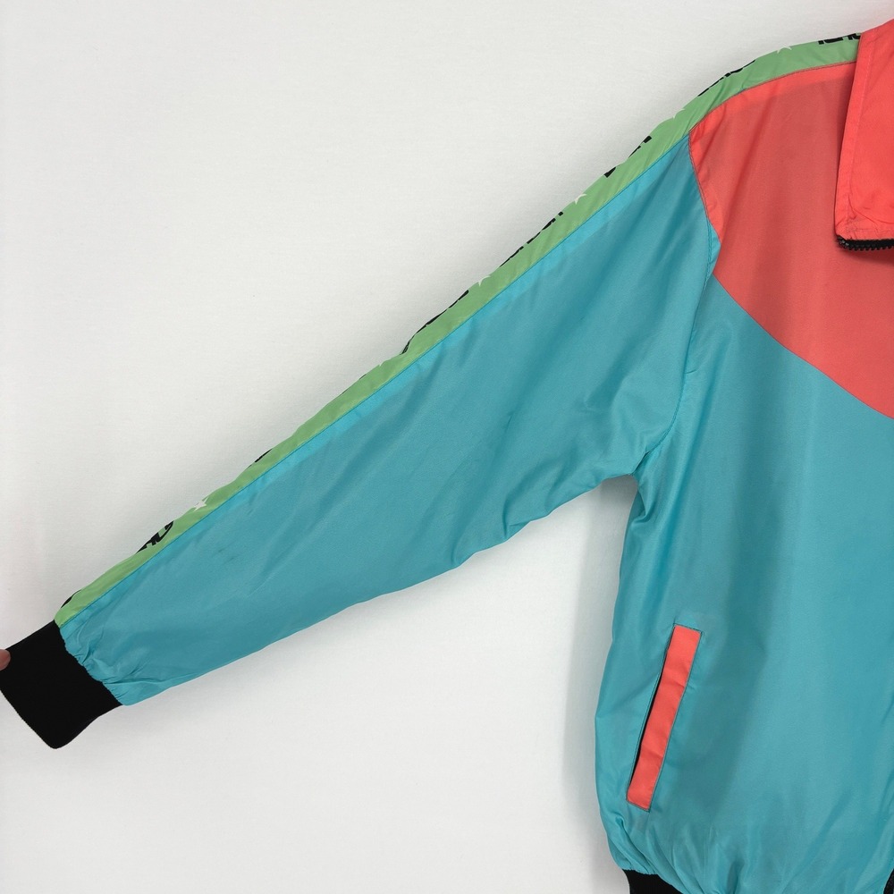Soleboy Colorblock Windbreaker Jacket Teal Full Zip Retro Streetwear Oversized S - Picture 4 of 10